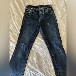 Suki bootcut silver jeans distressed
